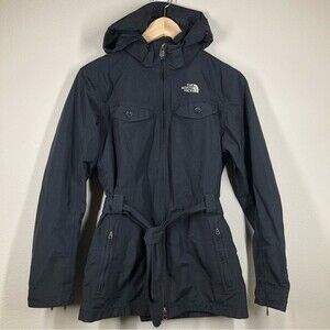 The North Face Hyvent Belted Rain Trench Coat Black Small